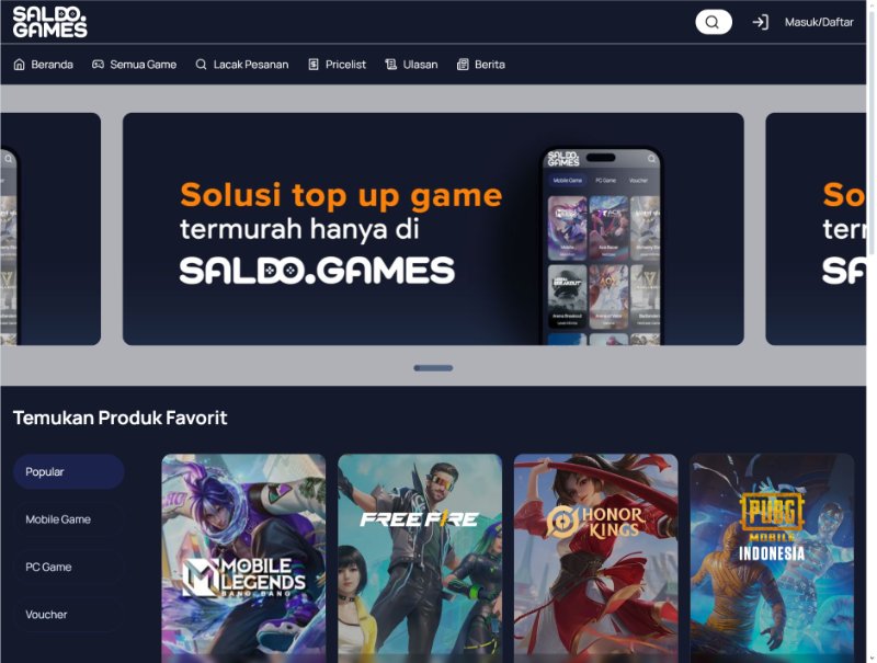 tampilan situs saldo.games