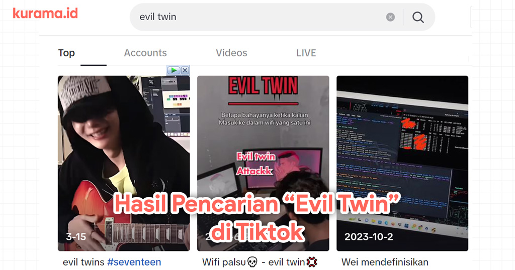 hasil pencarian di tiktok untuk kata kunci evil twin